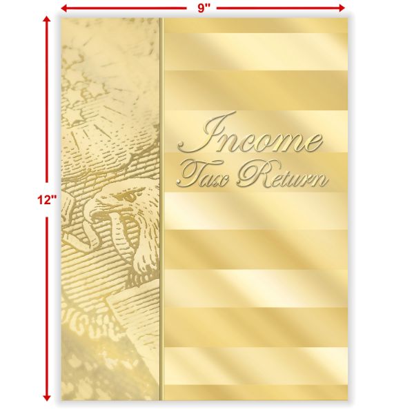 Standard Income Tax Return Folder (Gold), 9" X 12"