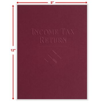 Embossed Folder With Expanding Pocket (Burgundy), 9" X 12"