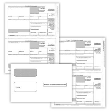 1099-Nec Recipient Copy (Only), 3-Part With Envelopes (25 Pack)